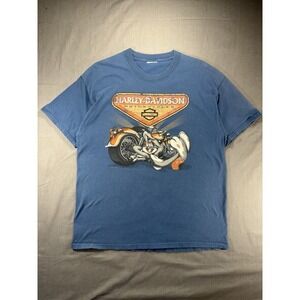 Harley Davidson Looney Tunes T-Shirt Men's M Bugs Bunny Taz Branson, MO‎ 2011